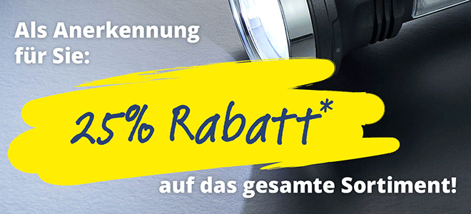 Kein Bild? Jetzt oben Link zu Darstellungsproblemen klicken! - Als Anerkennung für Sie: 25% Rabatt auf das gesamte Sortiment!