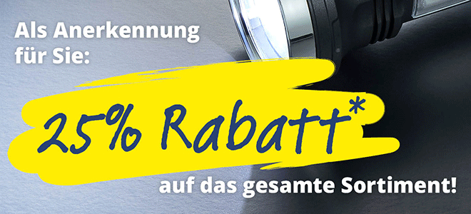Kein Bild? Jetzt oben Link zu Darstellungsproblemen klicken! - Als Anerkennung für Sie: 25% Rabatt auf das gesamte Sortiment!