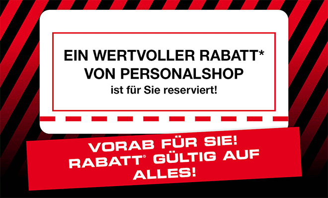 Kein Bild? Jetzt oben Link zu Darstellungsproblemen klicken! - Ein wertvoller Rabatt von Personalshop ist für Sie reserviert!