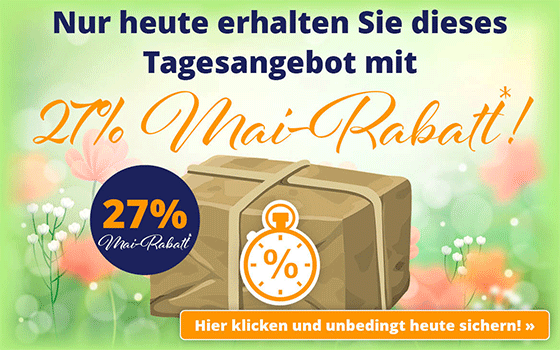 Kein Bild? Jetzt oben Link zu Darstellungsproblemen klicken! - Nur heute erhalten Sie dieses Tagesangebot mit 27% Mai-Rabatt*!