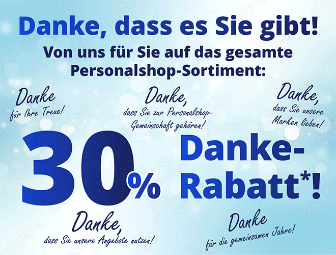 Kein Bild? Jetzt oben Link zu Darstellungsproblemen klicken! - Danke, dass es Sie gibt! 30% Danke-Rabatt für Sie!