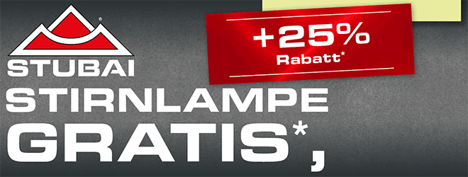 Kein Bild? Jetzt oben Link zu Darstellungsproblemen klicken! - GRATIS Stirnlampe + 25% Rabatt auf ALLES!